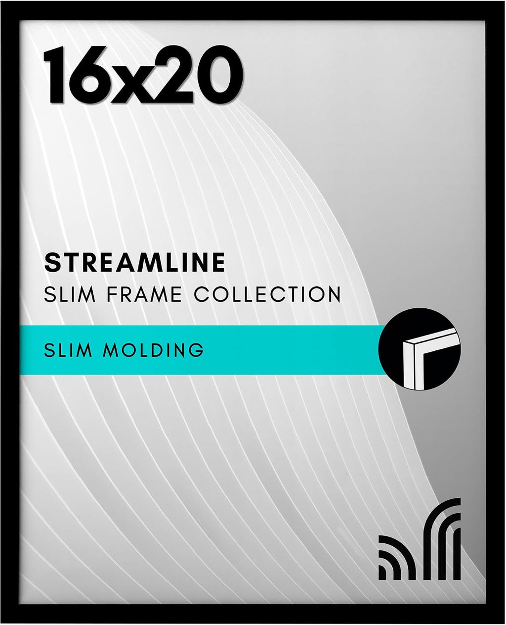 Americanflat Black 16x20 Picture Frame - Modern Slim Border with Hanging Hardware