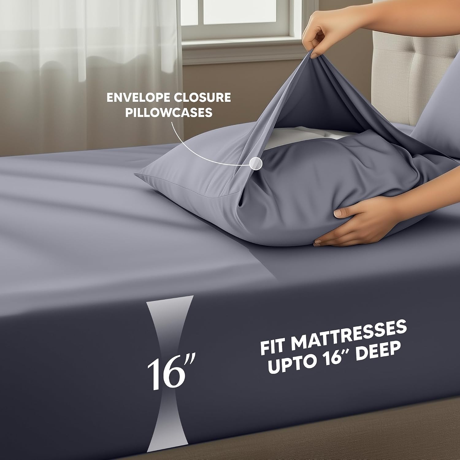 Utopia Bedding Queen Size Sheet Set - 4-Piece Soft Microfiber Sheets with Deep Pocket & OEKO-TEX Certified (Grey)