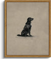 VIYYIEA Vintage Framed Black Dog Wall Art - 8x10 Inch for Bedroom Living Room Decor