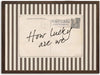 Vintage Striped 'How Lucky Are We' Inspirational Wall Art - Preppy Quote Print, 12x16 Framed Canvas for Living Room