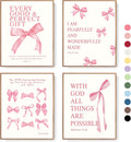LARTSFRO Pink Bow Christian Wall Art Set - 8x10 Inch Unframed Prints for Girls Room Decor