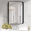 LOAAO 22x30 Inch Black Metal Framed Bathroom Mirror for Wall