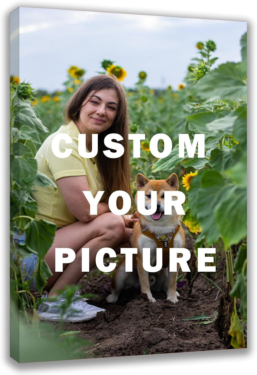 Custom Photo Canvas Print - Personalized Framed Wall Art for Family & Pet Photos (8x10)