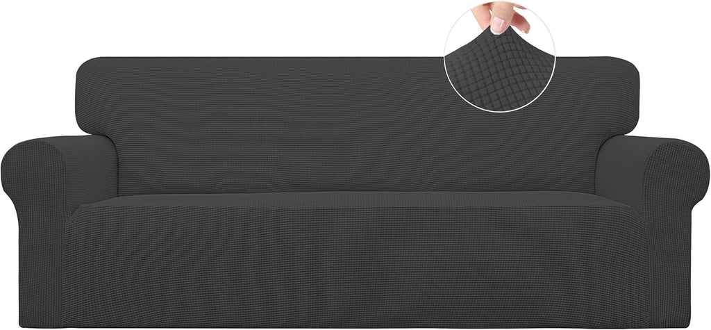 Easy-Going Stretch Sofa Slipcover for Kids - 80% Spandex Polyester Cover (Dark Gray)