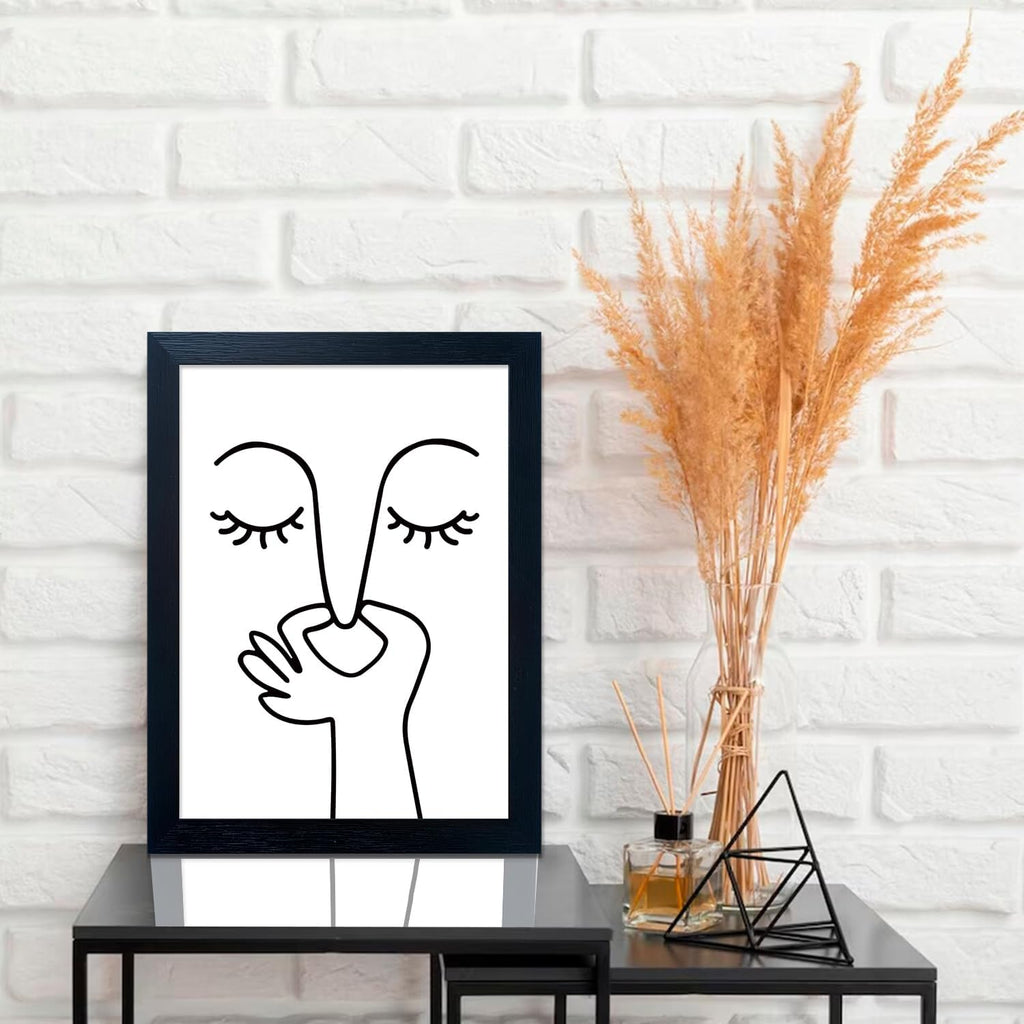 Black & White Humorous Bathroom Wall Art - Funny Toilet Decor by AIANHUA (8"x10")