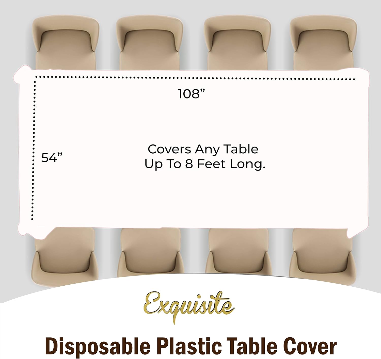 Party Solids White Plastic Tablecloth 6-Pack - 54in x 108in Rectangle (Heavy-Duty Disposable)