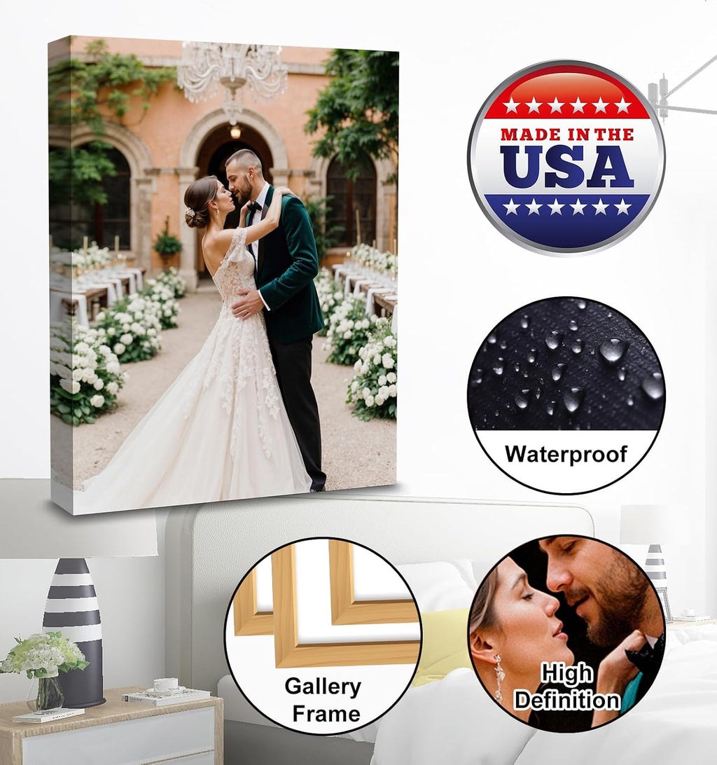 TreeDeal Custom Framed Canvas Print 11"x14" - Personalized Photo Wall Art for Home Decor