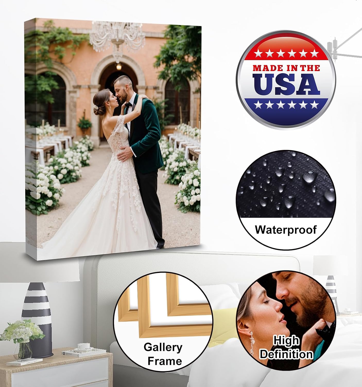 TreeDeal Custom Framed Canvas Print 11"x14" - Personalized Photo Wall Art for Home Decor