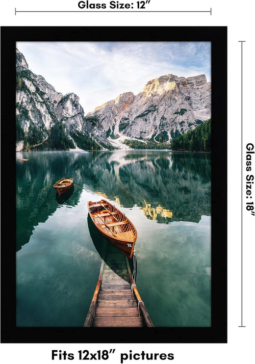 Americanflat 12x18 Black Poster Frame - Shatter-Resistant Glass & Engineered Wood