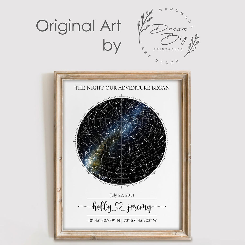 Custom Star Map Art Print - Personalized Date & Location | Premium Matte Paper | Gift for Couples