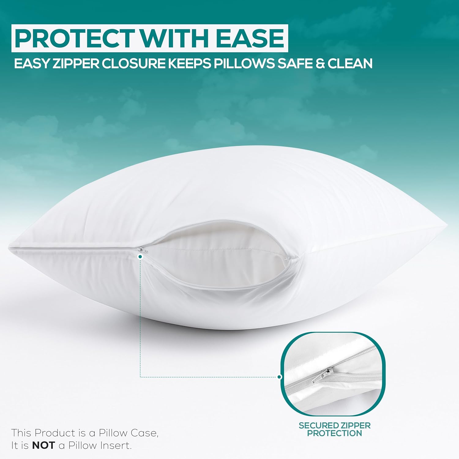 Bed Bug & Dust Mite Proof Pillow Protectors (Set of 4) - Ultra Soft Zippered Pillow Covers by Utopia Bedding