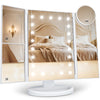 HUONUL Lighted Makeup Mirror - 2X/3X/10X Magnification, Trifold, Dual Power