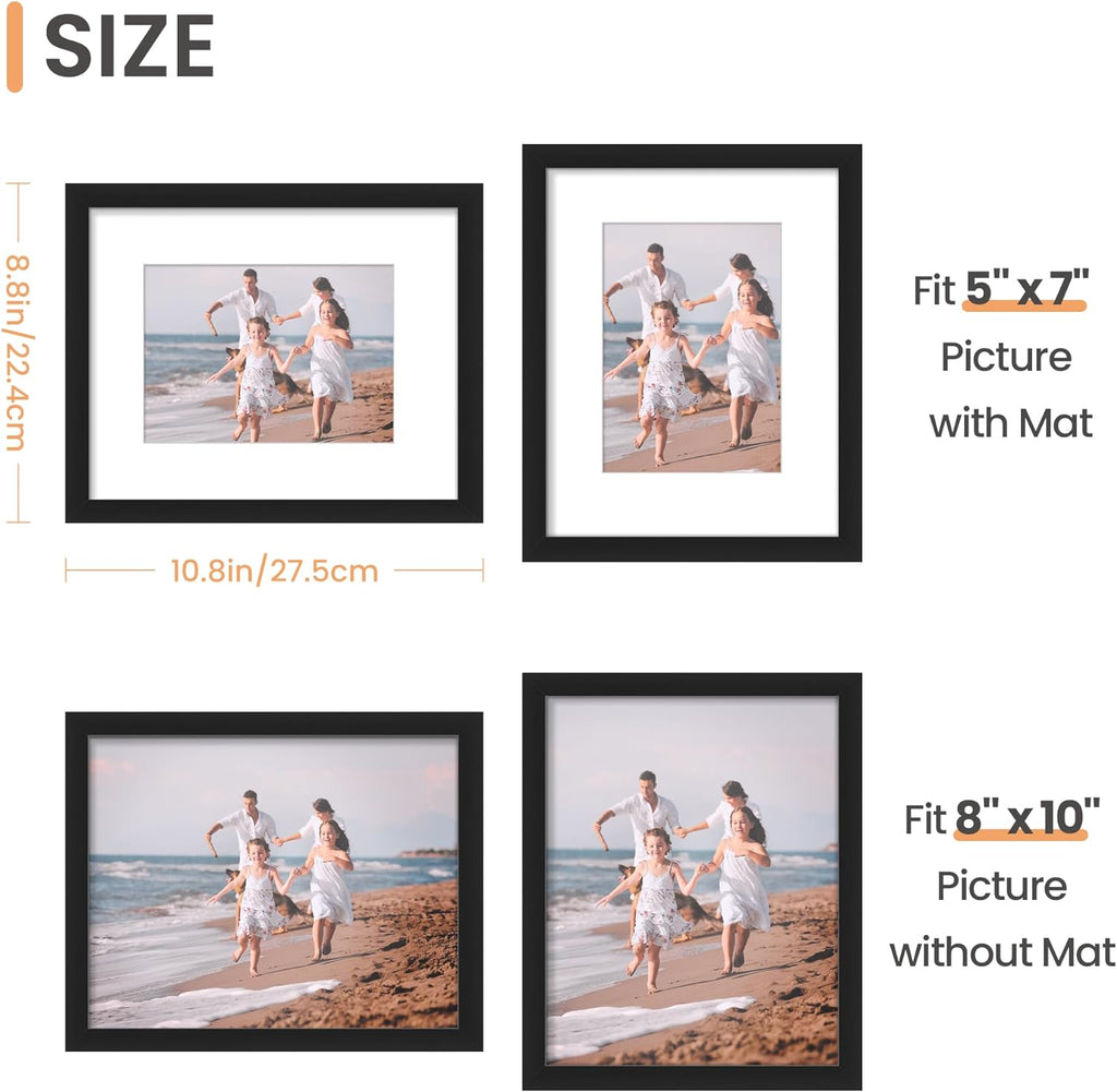upsimples 8x10 Picture Frame Set of 5 - Collage Wall Frames for Photos