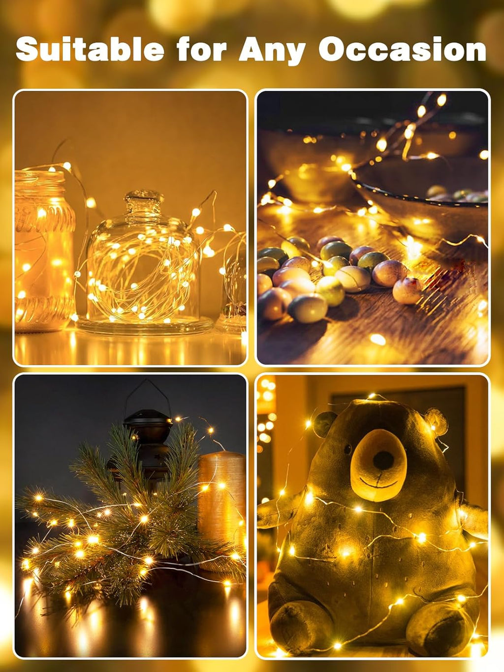 YIQU 3-Pack 78FT Battery-Operated LED Fairy Lights with Remote Timer - Waterproof Twinkle Lights for Home & Outdoor Decor
