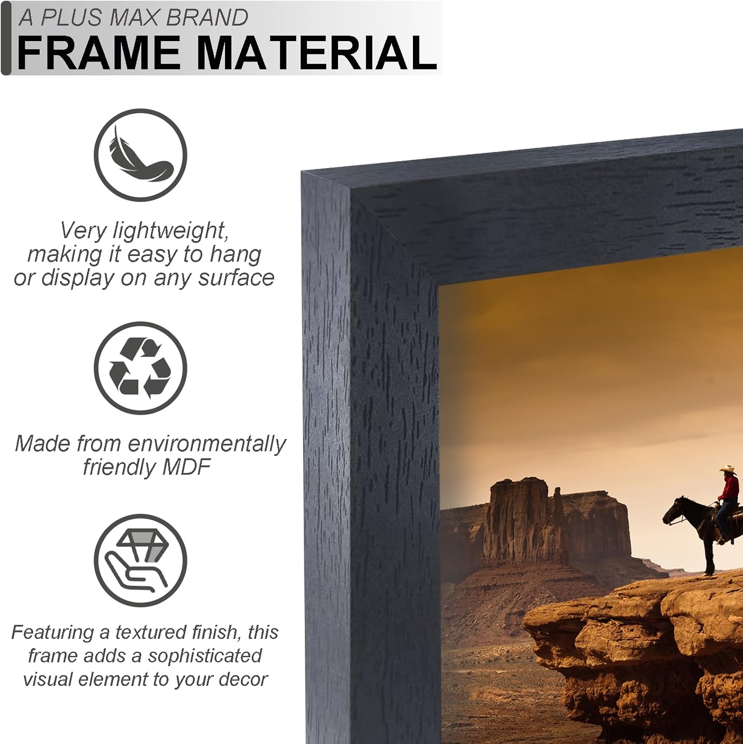 A Plus Max Black 8x10 Picture Frame Set - 2 Pack
