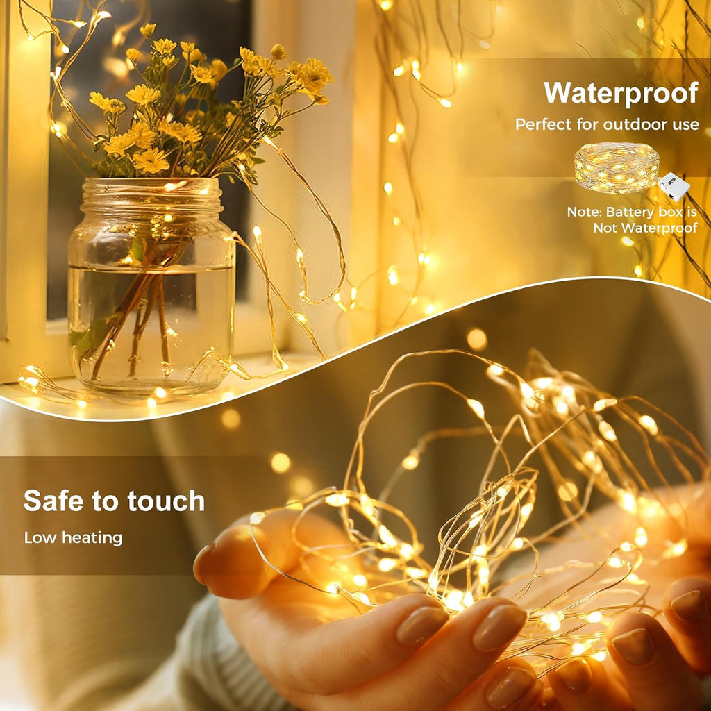 Kolpop 12 Pack Battery Operated LED Fairy Lights - 3 Modes, Waterproof String Lights for Christmas & Parties