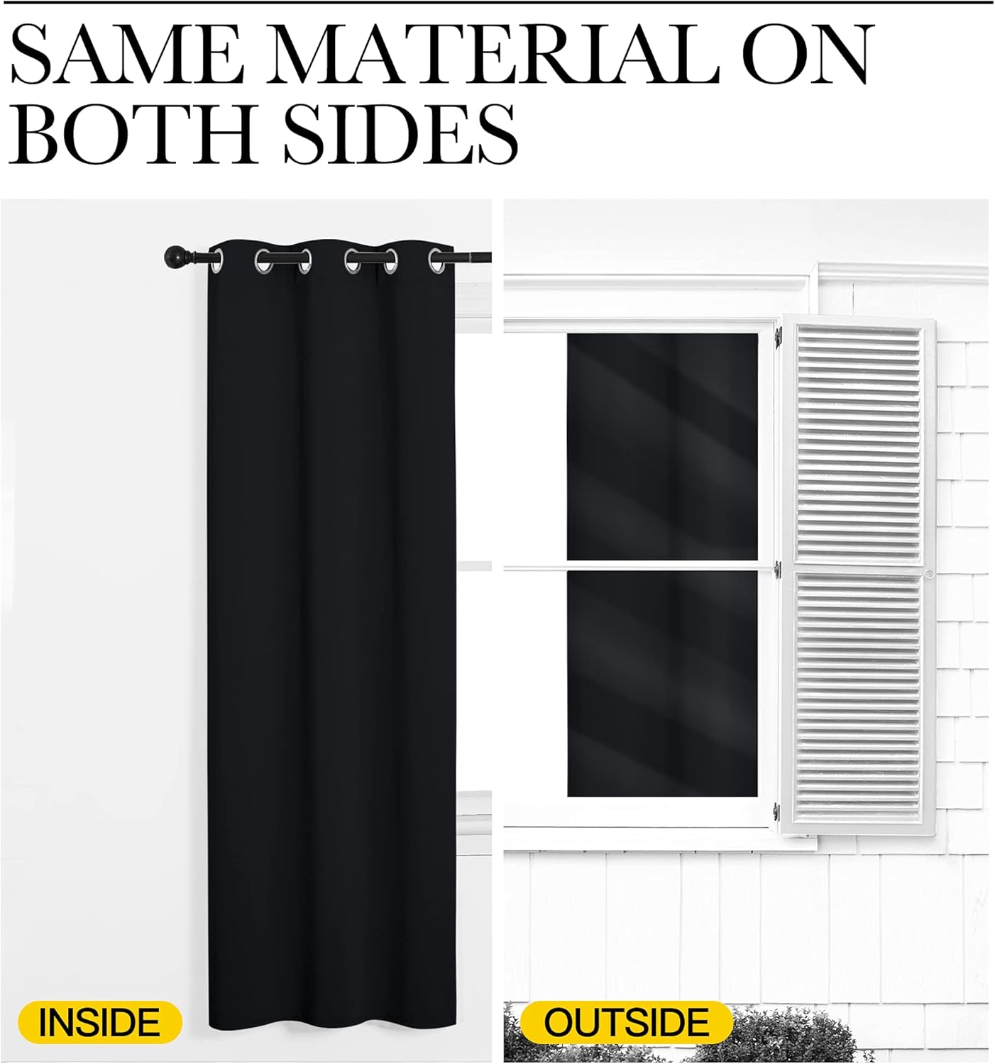 NICETOWN Halloween Pitch Black Thermal Insulated Grommet Blackout Curtains - 2 Panels (42"x63")