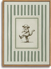 ZZLWBKGL Vintage Western Cowboy Cat Framed Wall Art - Boho Striped Canvas Print for Kids Room & Living Space
