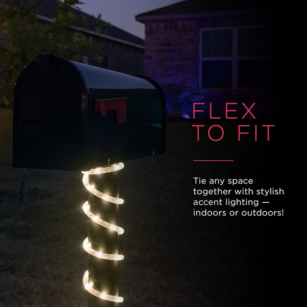 16ft UltraPro Warm White LED Rope Lights - Indoor/Outdoor Flexibility