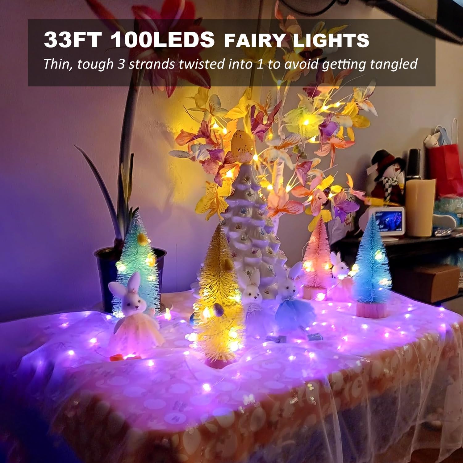 Homestarry 33ft USB Fairy Lights w/Remote - 100LED Multicolor String Lights