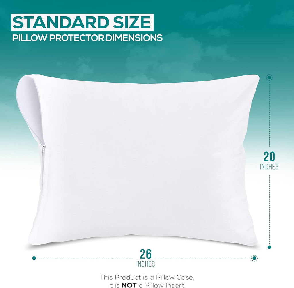 Bed Bug & Dust Mite Proof Pillow Protectors (Set of 4) - Ultra Soft Zippered Pillow Covers by Utopia Bedding