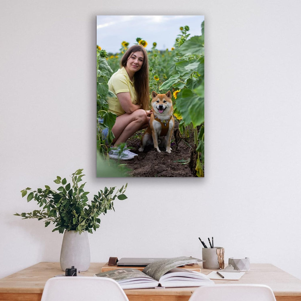 Custom Photo Canvas Print - Personalized Framed Wall Art for Family & Pet Photos (8x10)