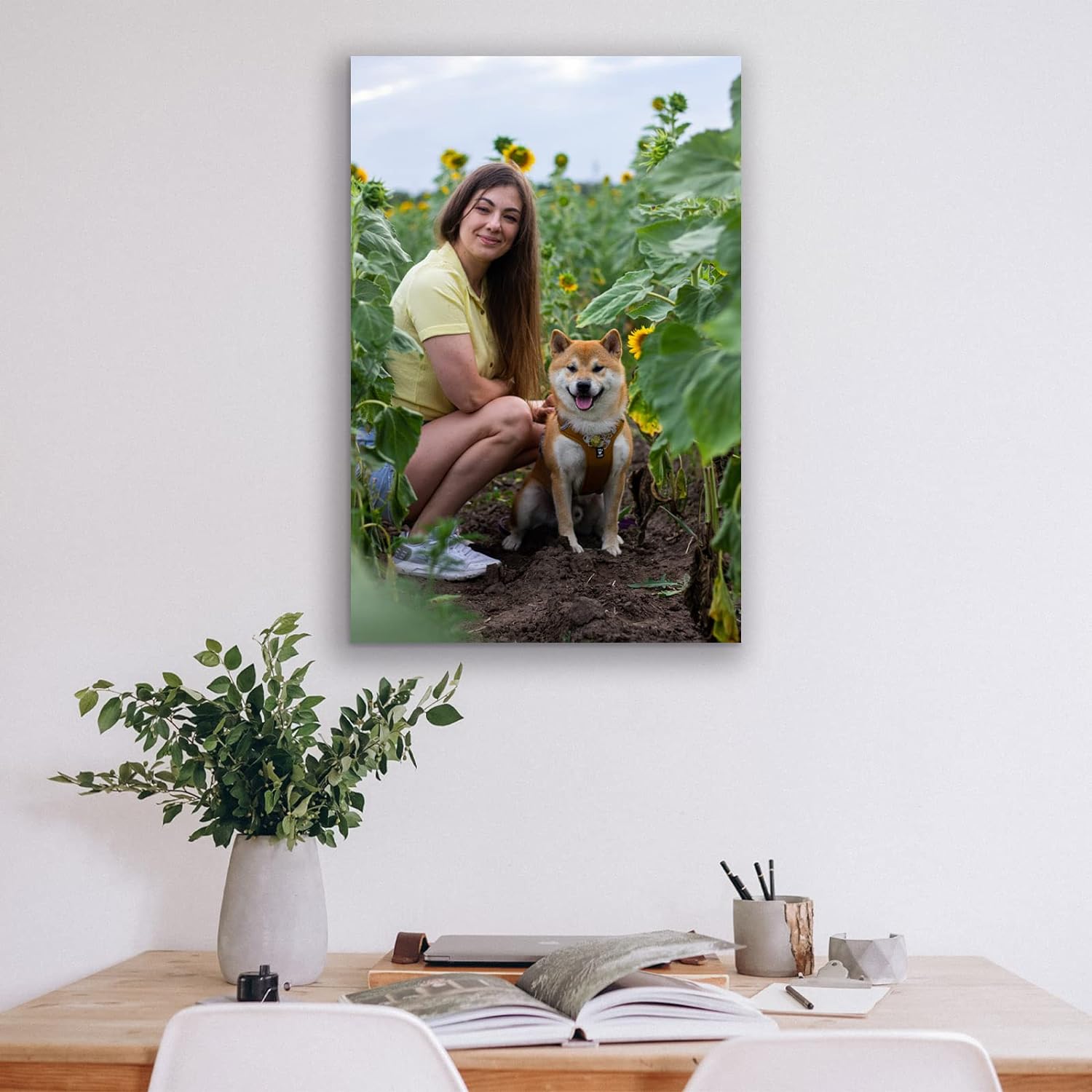 Custom Photo Canvas Print - Personalized Framed Wall Art for Family & Pet Photos (8x10)