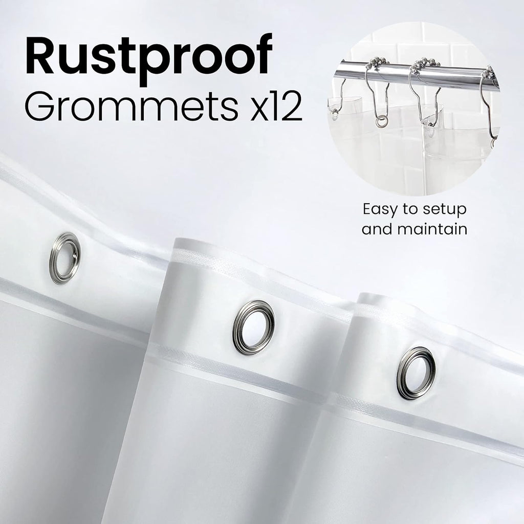 LiBa Clear Waterproof Shower Curtain Liner - PEVA Material with Rust-Proof Grommets for Dry & Clean Bathrooms