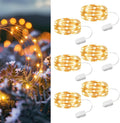 HXWEIYE 6-Pack Battery-Operated Warm White Mini Fairy Lights for Indoor/Outdoor Decor
