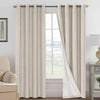 H.VERSAILTEX Linen 100% Blackout Curtains for Bedroom - Textured Grommet Panels with White Lining (2 Pack)