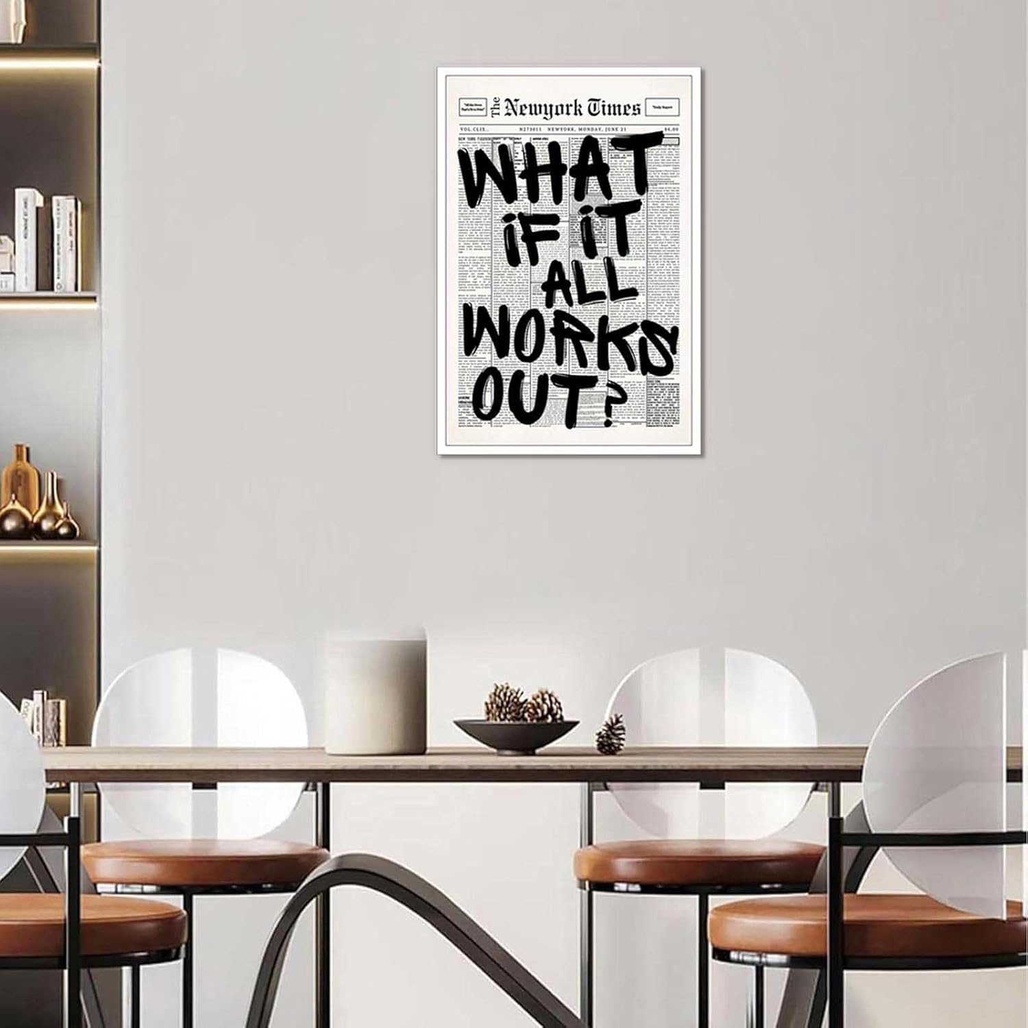 Drimiler What If It All Works Out Positive Quote Minimalist Canvas Poster 8x12in Unframed Wall Art