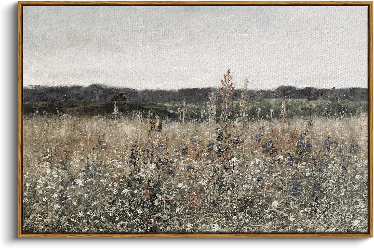 InSimSea Framed Vintage Canvas Wall Art - Champ Fleuri (24x36)