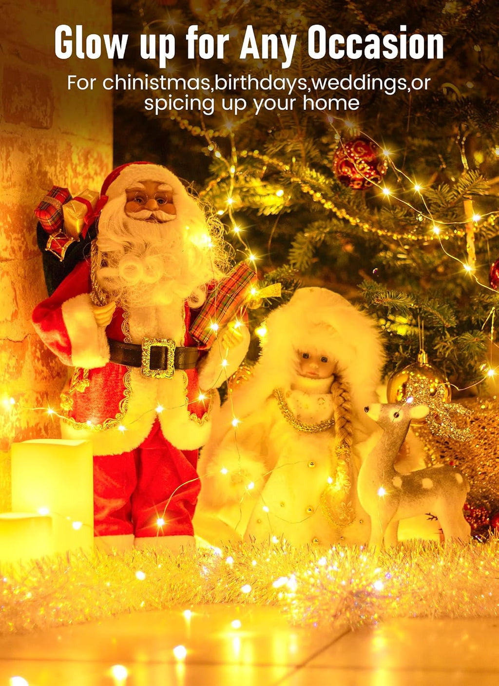 Minetom 33ft USB Fairy Lights - Waterproof Timer & Remote, 100 Warm White LEDs for Home Decor
