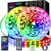 Leeleberd 100ft Music Sync RGB LED Strip Lights - Bluetooth App Control for Bedroom Decor