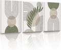 HesenDot Sage Green Boho Framed Canvas Wall Art - 3 Pack for Bedroom/Bathroom/Office