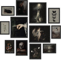 97 Decor Dark Academia Wall Art Set - Victorian Gothic Prints for Home Decor (12 Unframed Posters)