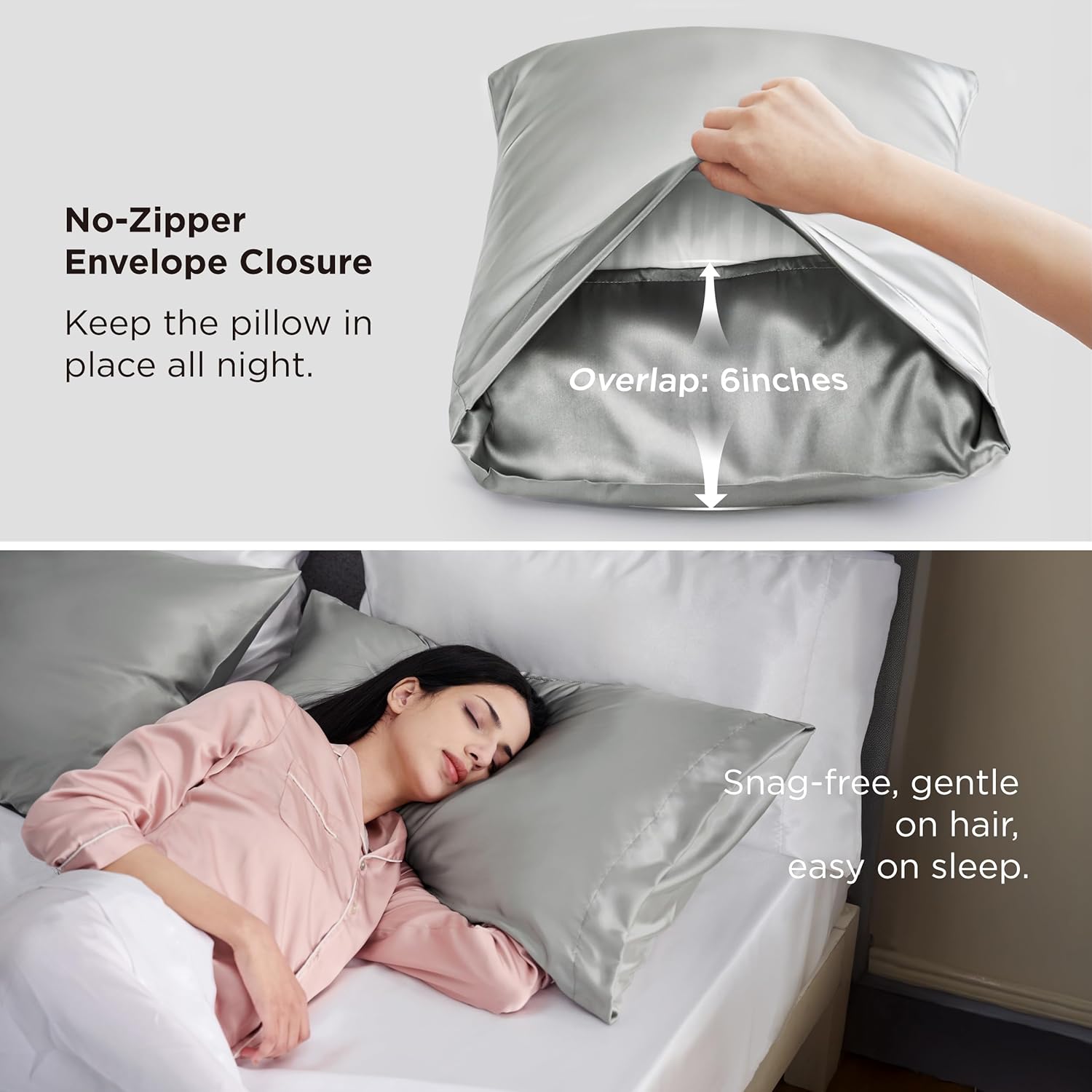 Queen Size Satin Pillowcase Set (2-Pack) - Bedsure: Smooth & Breathable for Hair & Skin