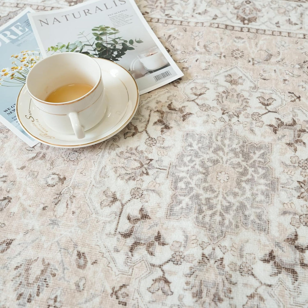 Hy Hao Yun Lai Washable 2'x6' Hallway Runner Rug - Non-Slip, Stain-Resistant Kitchen/Entryway Mat