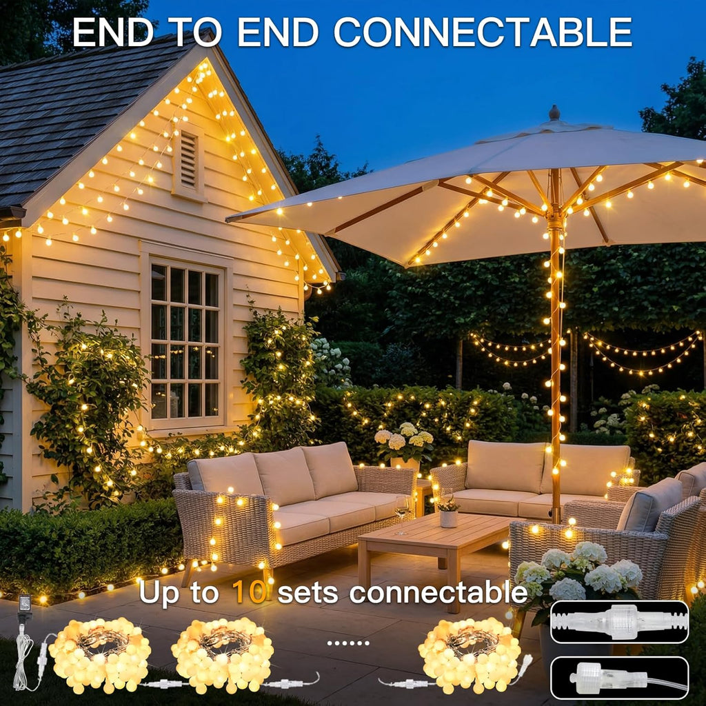 Suddus 33ft 100-LED Connectable String Lights w/Remote for Bedroom, Warm White