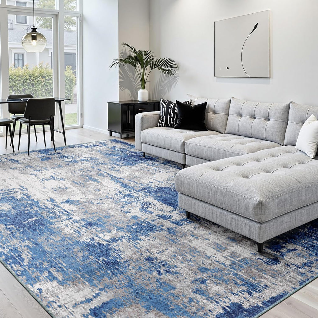 RELEANY Tides Washable Non-Slip Modern Abstract Rug 5'x7' for Living Room