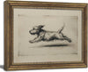 Vintage Gold Framed Terrier Sketch Wall Art for Living Room - Nirvaer