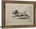 Vintage Gold Framed Terrier Sketch Wall Art for Living Room - Nirvaer