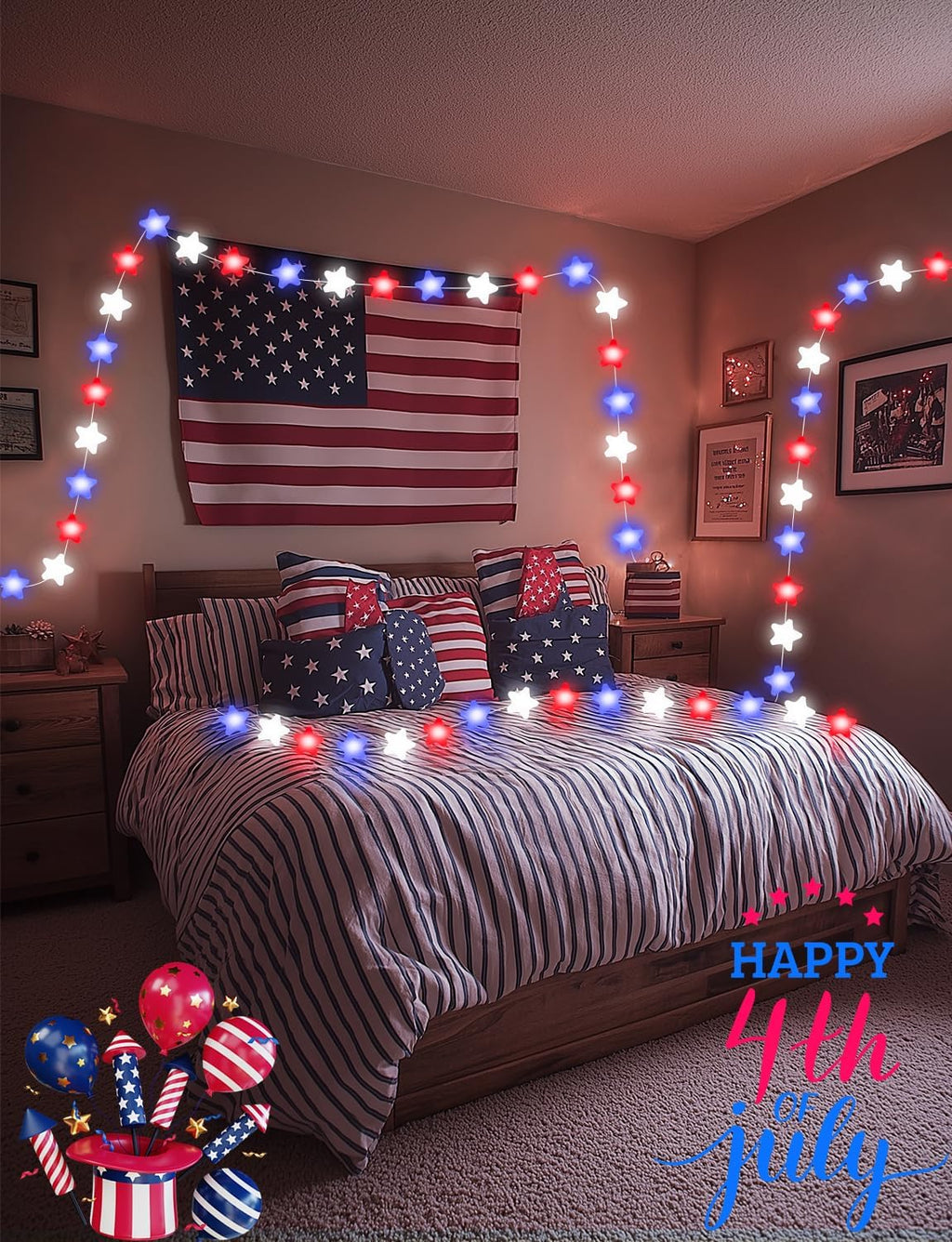 Echosari Smart Star Fairy Lights - 33ft RGB String Lights w/ App & Remote Control
