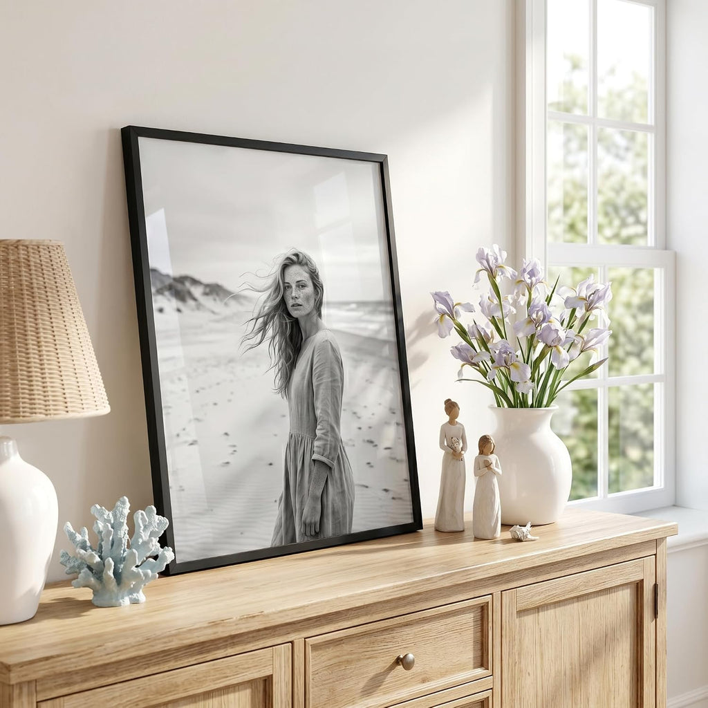 Americanflat Black 16x20 Picture Frame - Modern Slim Border with Hanging Hardware