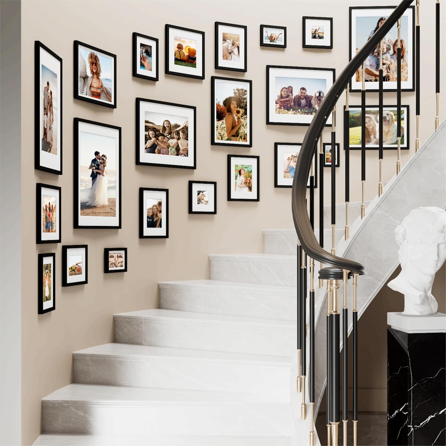 decorUhome Black 8x10 Picture Frame - Holds 5x7 Matted Photos for Wall/Tabletop Display