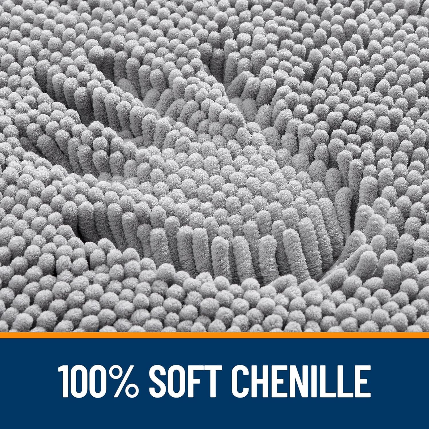 Soft Absorbent Chenille Bath Rug - OLANLY 30x20 Quick Dry Rubber Backed Mat for Bathroom