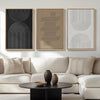 Cuspin 3-Piece Framed Black & White Geometric Abstract Wall Art Set for Living Room - Ready to Hang