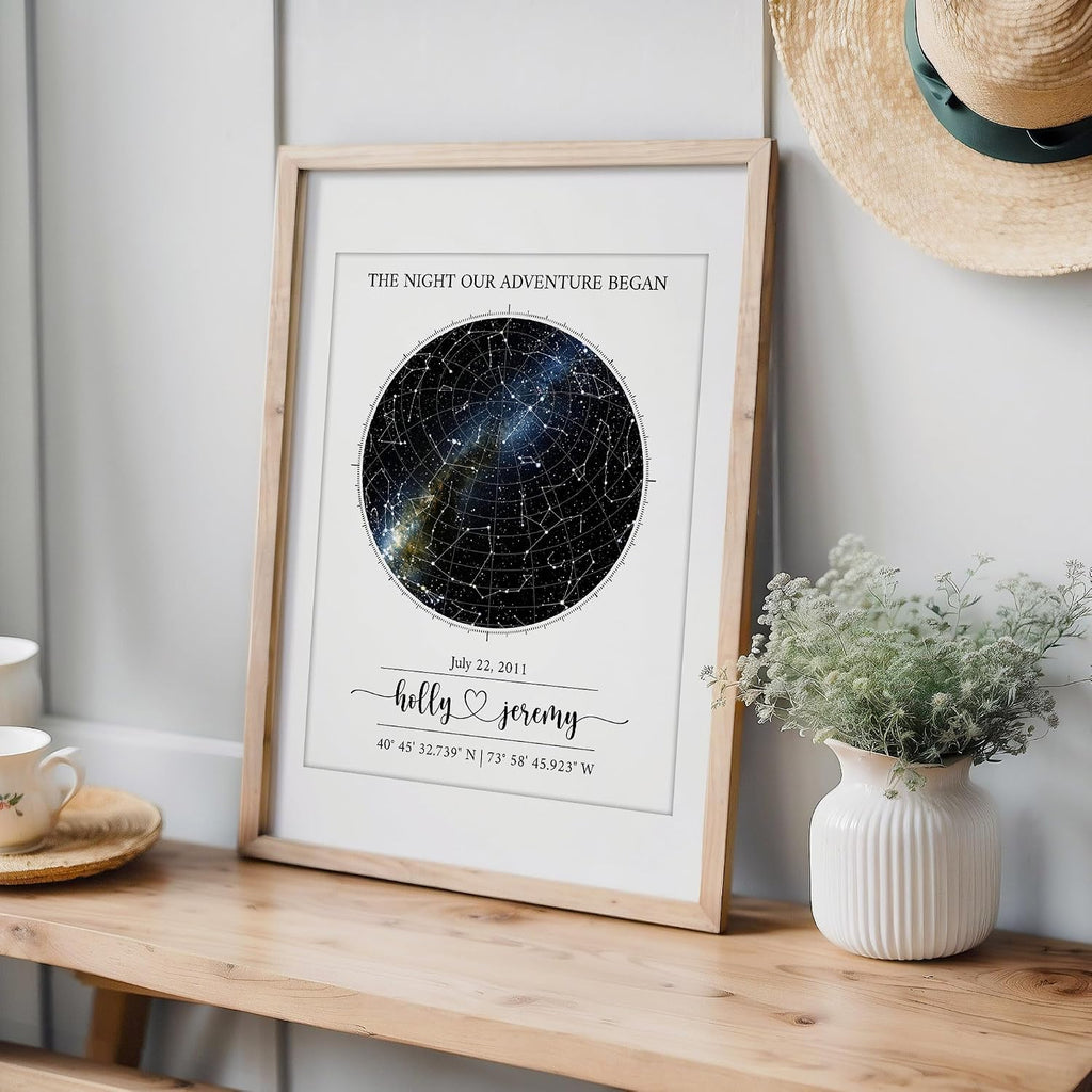 Custom Star Map Art Print - Personalized Date & Location | Premium Matte Paper | Gift for Couples