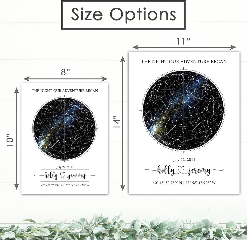 Custom Star Map Art Print - Personalized Date & Location | Premium Matte Paper | Gift for Couples