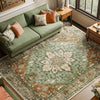 RELEANY 8'x10' Washable Non-Slip Floral Vintage Area Rug for Living Room